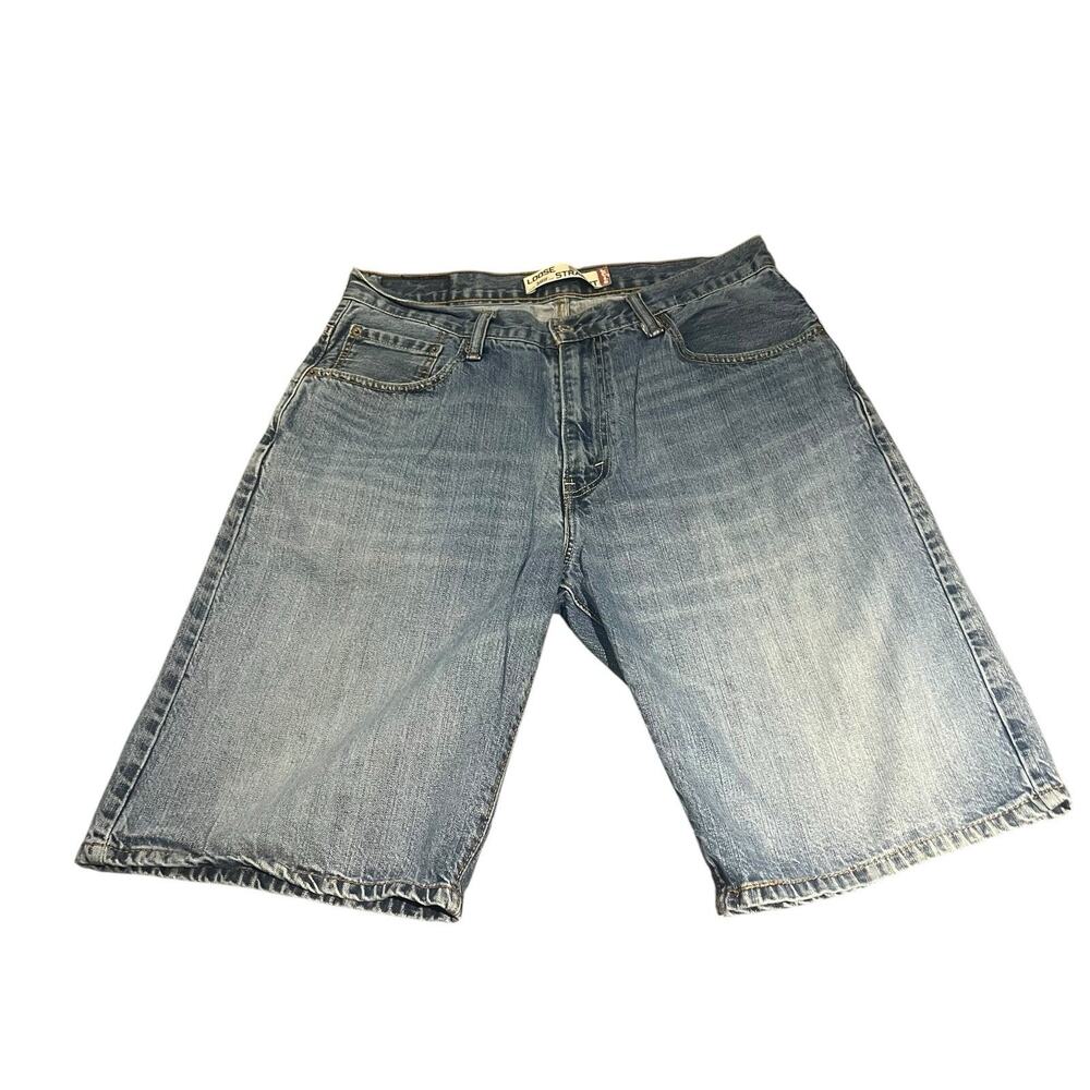 Levis 569 Jean Shorts Men 33 Jorts Loose Fit Straight Denim Baggy Y2K Faded Worn
